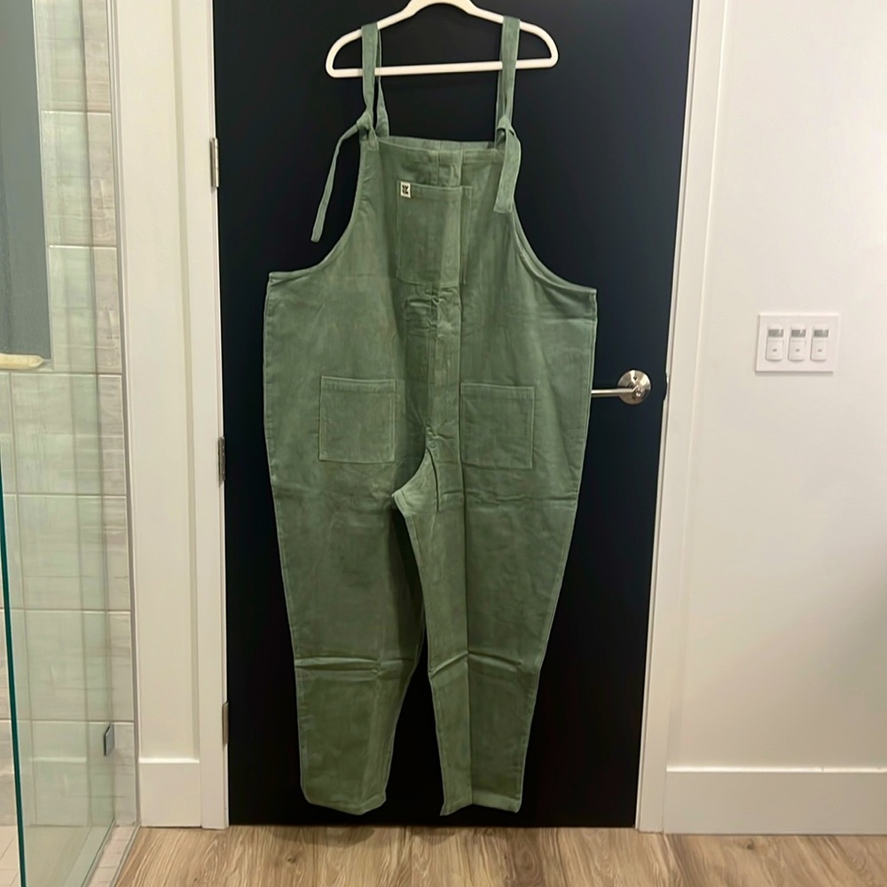 Brand New Light Green Corduroy Dungaree Jumpsuit (size 22 women’s)